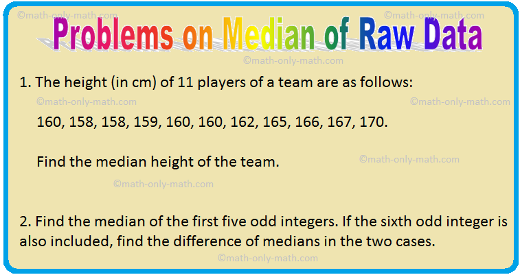 Problems on Median of Raw Data