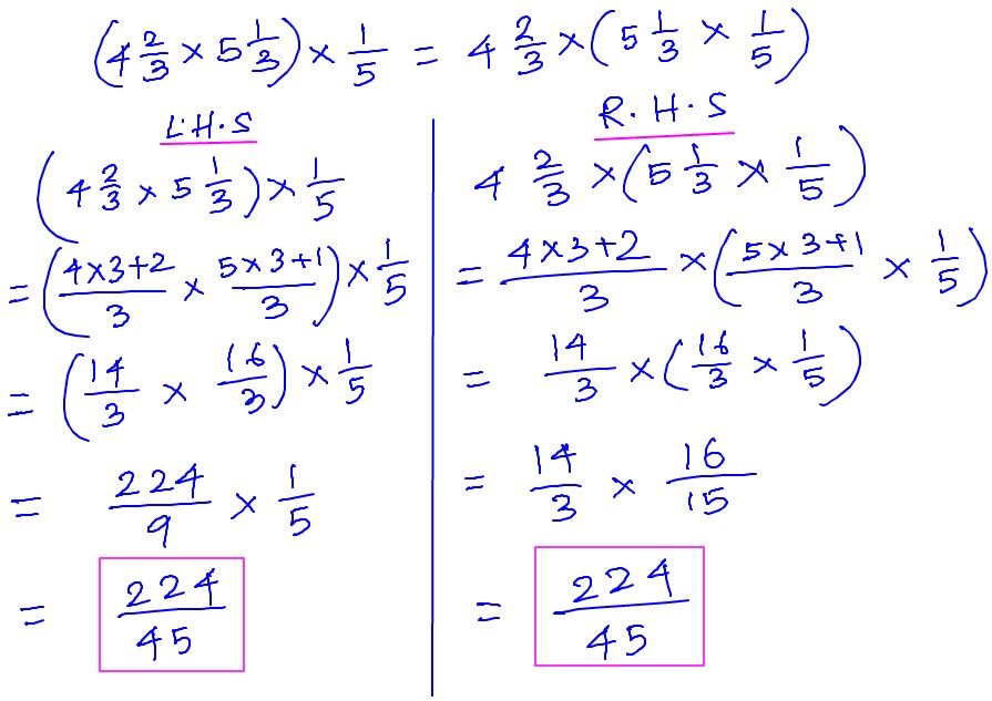 Properties of Multiplication of Fractional Numbers