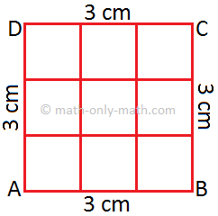 Square of Sides 3 cm
