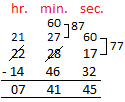 Subtracting Time