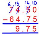 Subtracting Decimals