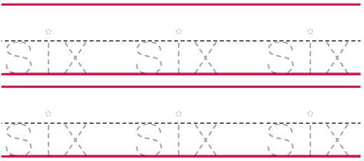 Trace the number 6 in words