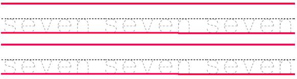 Trace the number 7 in words