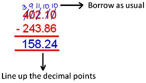 Word Problems on Subtracting Decimals