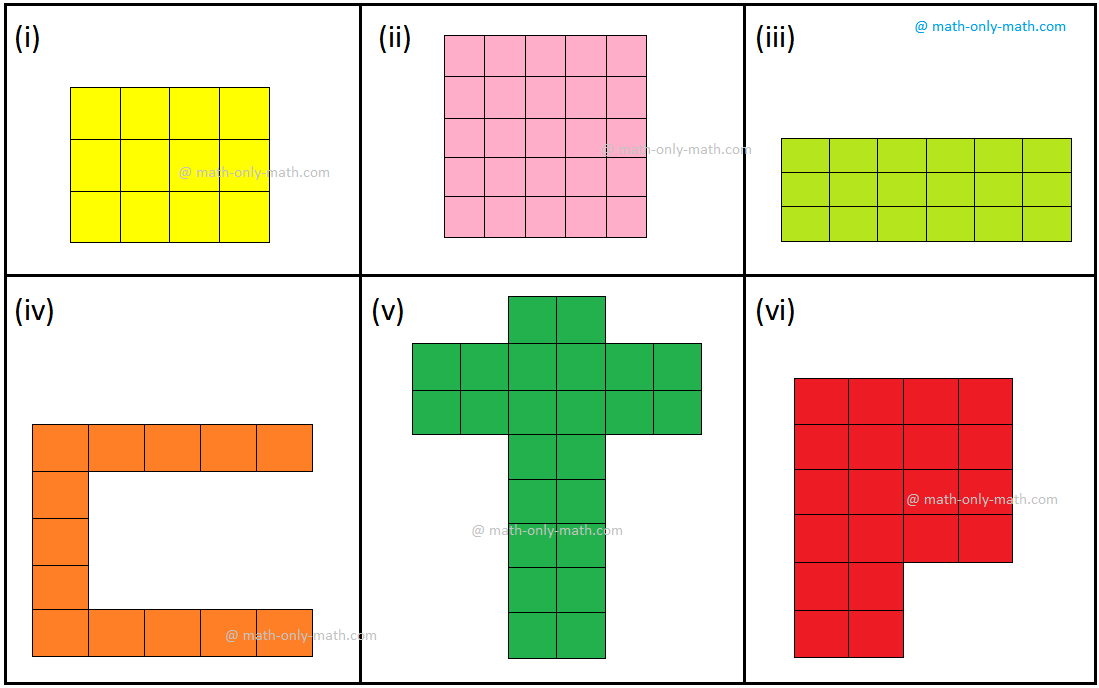 In worksheet on area we will solve different types of question in area. 1. Find the area of a rectangle of length 24 cm and breadth 13 cm. 2. Find the area of a square of side 40 cm. 3. Find the area of a square of side 21 m.