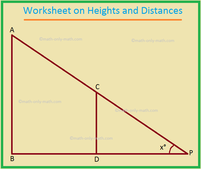 Worksheet on Heights and Distances