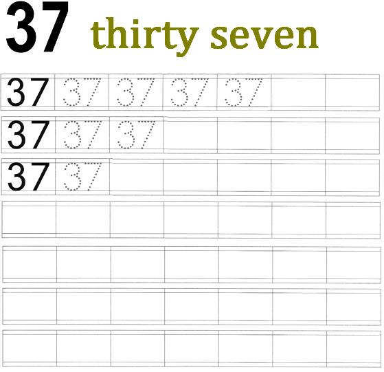 worksheet on number 37