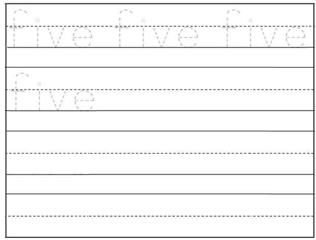 Worksheet on Number Five