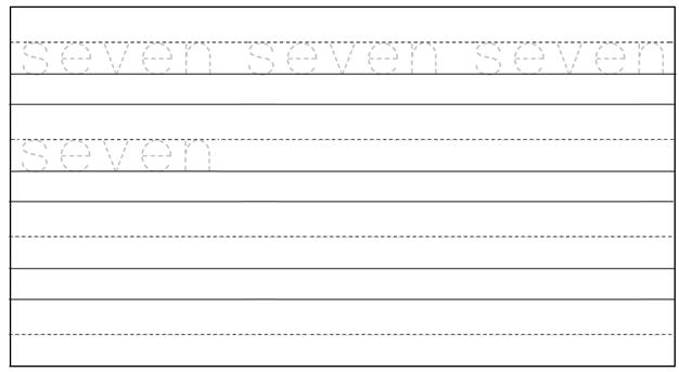 Worksheet on Number Seven