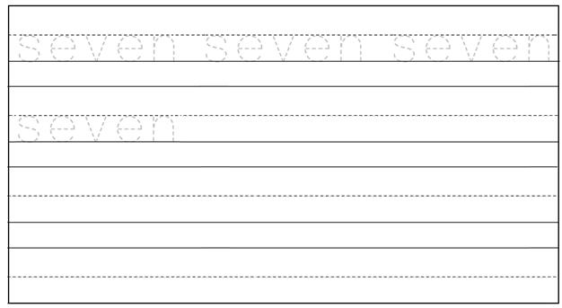 Worksheet on Number Seven