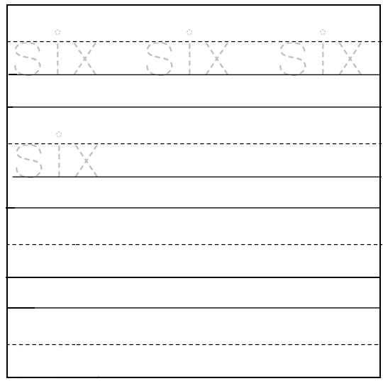 Worksheet on Number Six