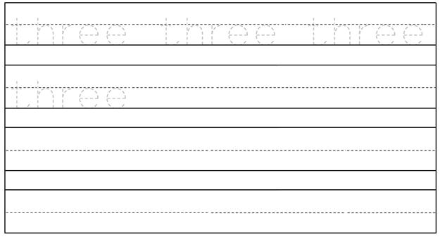 Worksheet on Number Three