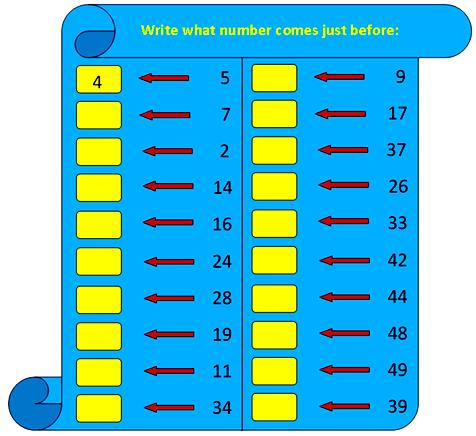 What number that comes before the given number?  Kids need to find the number that comes before the given number. By playing the games on numbers that comes before kids can memorize the sequence of 